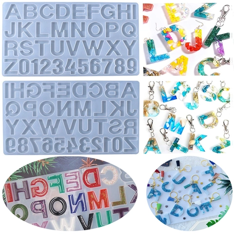 Siliconen Vorm Alfabet Cijfers Voor Hars DIY Letters Cijfers Voor Sleutelhanger Sieraden Kaars Zeep Knutselen Flexibel Antiplak