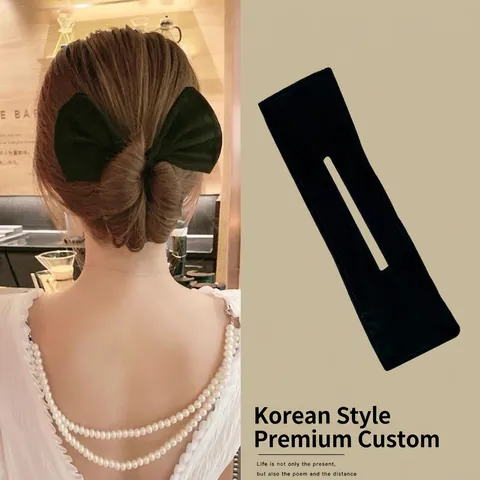 Deft Bun Hair Bun Maker Fabric Cloth Bow Knot Floral Print Lazy Hair Twist Styling Tool For Women Girls Simple Elegant