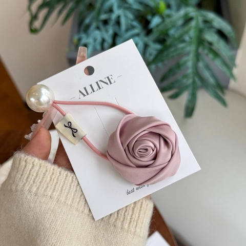 Coletero De Satén Floral Retro Con Perla Artificial De Imitación Lazo De Cinta Colgante De Corazón Borde Plisado Para Mujer