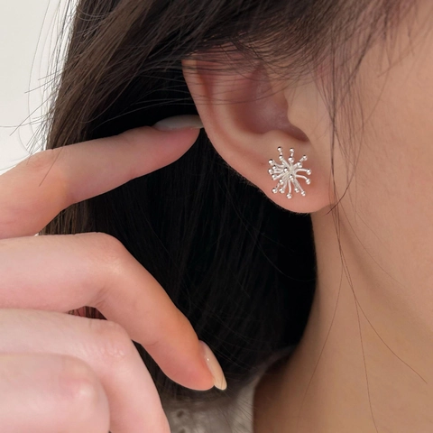 Orecchini A Lobo In Argento Sterling 925 Fuochi D'artificio Stella Minimalista Stile Ins Coreano Gioielli Donna