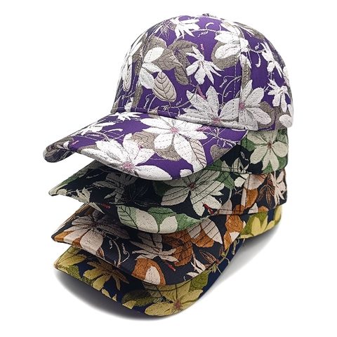 Gorra De Béisbol Con Estampado Floral Poliéster Jacquard Patrón Flores Gorro Sol Ajustable Retro Moda Para Mujeres