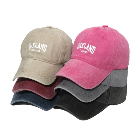 Cappellino Da Baseball In Cotone Lavato Con Stampa Lettere Oakland California Cappello Protezione Solare Vintage Regolabile
