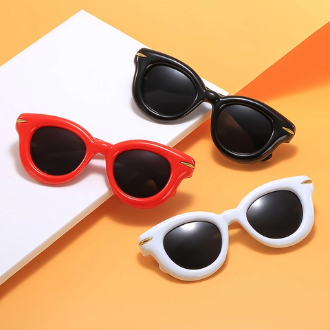 Fashion Sunglasses Retro Thick Frame Round Lenses UV Protection PC Plastic Metal Rivets For Outdoor Daily Travel