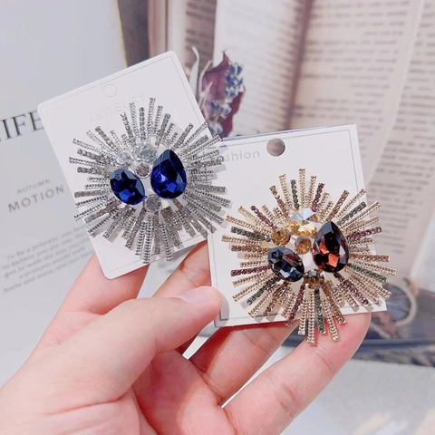 Spilla Di Girasole A Stella Di Lusso Vintage Lega Strass Cristallo Elegante Gioiello Floreale Per Donne