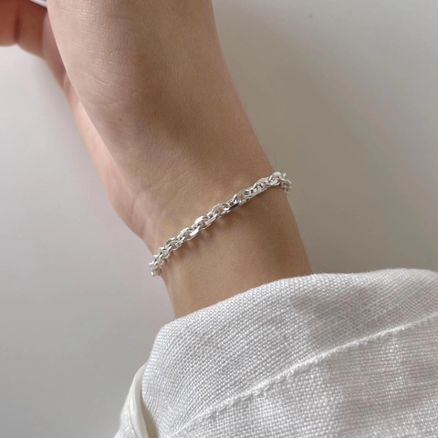 Bracciale A Catena Minimalista In Argento Sterling 925 Gioielli Raffinati Lucidati Da Donna