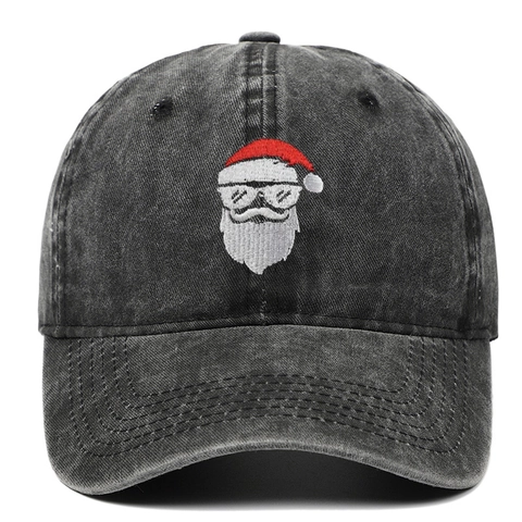Christmas Baseball Cap Washed Cotton Embroidered Santa Claus With Sunglasses Vintage Distressed Sport Sun Hat For Men Women