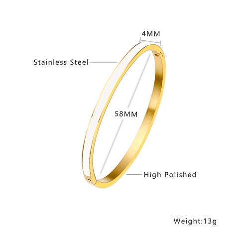 Luxueux Bracelet Jonc En Acier Inoxydable Plaqué Or Pour Femme Bracelet Émaillé Coloré Élégant Bijou De Mode Pour Le Bureau