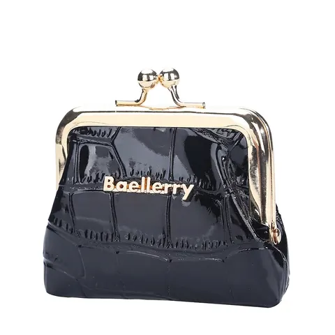Portemonnee Glanzend PU Leer Krokodillenpatroon Vintage Kiss Lock Metalen Frame Mini Portefeuille Voor Dames Draagbaar