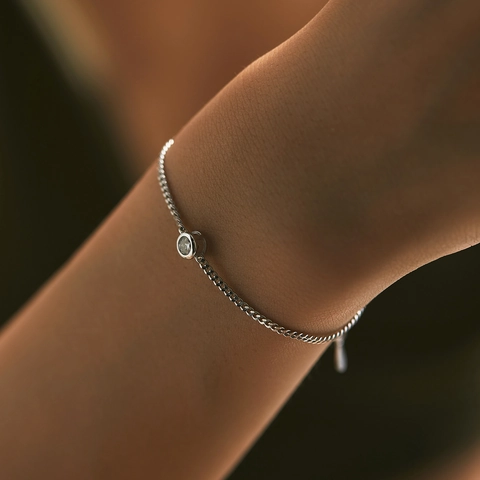 Modian D Color VVS1 Moissanit 925 Sterlingsilber Armband Für Damen Minimalistisch Rund Einzelstein Eingelegt Verstellbares Armband Schmuck Mit GRA Zertifikat