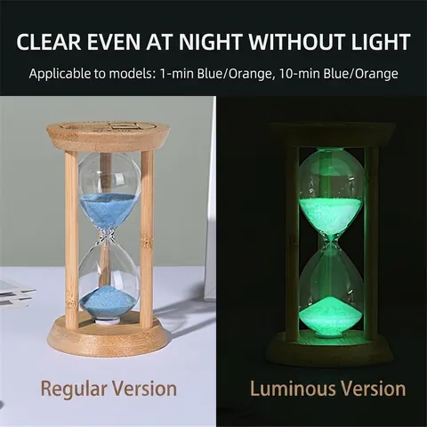 Clessidra Con Cornice In Legno Timer Di Sabbia Luminoso Fluorescente Supporto Stabile Decorazione Scrivania Conto Alla Rovescia
