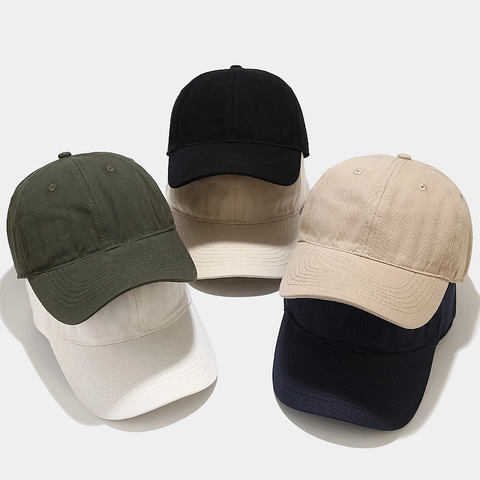 Baseball Cap Cotton Twill Adjustable Solid Color Curved Brim Outdoor Sun Protection Casual Hat For Men Women