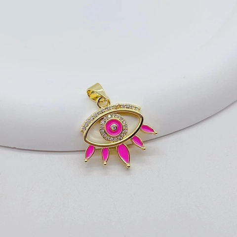 Evil Eye Anhänger Vergoldetes Kupfer Emaille Zirkonia Charm Für DIY Schmuck Individueller Stil Damen