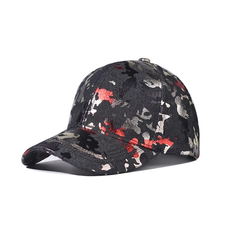 Casquette De Baseball Camouflage Texture Métallique Coton Réglable Streetwear Protection Solaire Extérieur Unisexe Chapeau