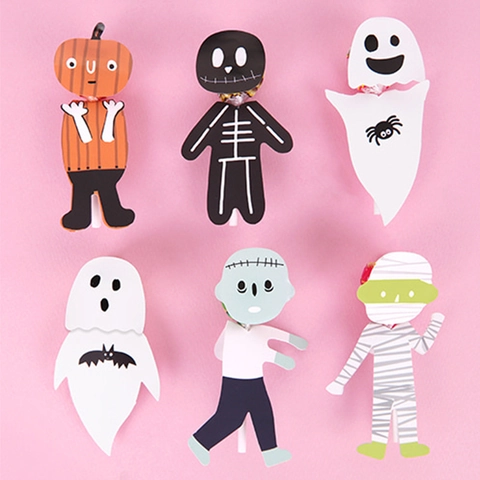 Cartoline Decorative Per Lecca-Lecca Di Halloween Cartone Animato Zucca Fantasma Mummia Porta Caramelle In Carta DIY Accessori Feste