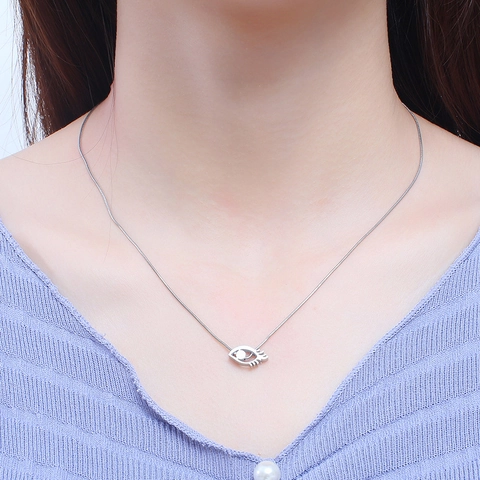 Evil Eye Halskette Und Ohrstecker Edelstahl Titantahl Gold Silber Ton Mode Schmuck Für Frauen