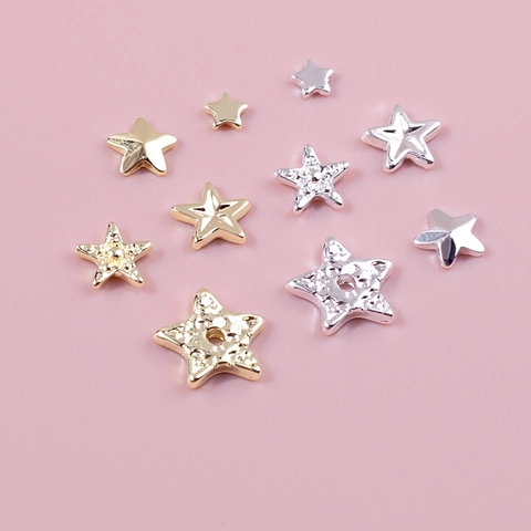 Alloy 3D Pentagram Nail Art Ornaments Mini Metal Stars DIY Manicure Decoration For Women Girls