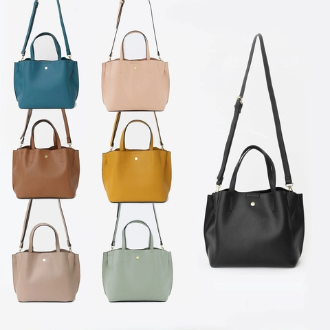 Women Shoulder Bag PU Leather Handbag Crossbody Purse Boston Style Solid Color Commuter Tote With Adjustable Strap For Daily