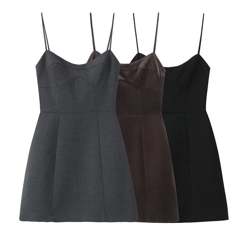 Vestito Mini Con Spalline Sottili Da Donna Arricciato Vestibilità Aderente Senza Maniche Sexy Festa Clubwear Texture Satinata