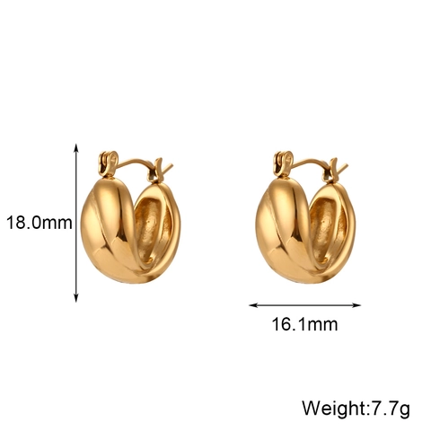 Minimalistische Edelstahl Goldene Creolen Für Damen Strukturierte Geometrische Ovale Ohrstecker Mode Pendler Schmuck Geschenk