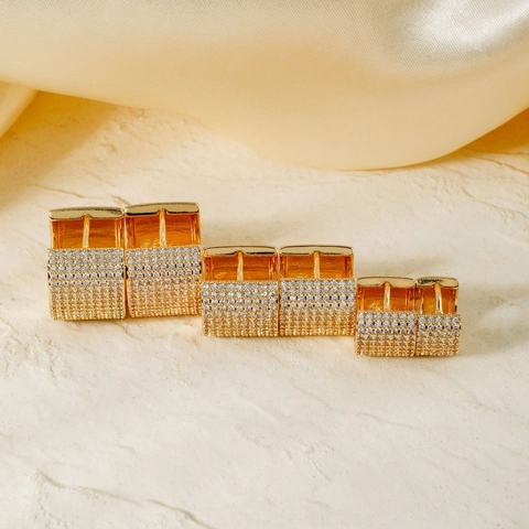 Huggie Oorbellen Ringen Koper Micro Pave Cubic Zirconia Rond Geometrisch Elegant Retro Sieraden Dames
