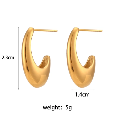 Orecchini Minimalisti in Acciaio Inossidabile a Forma di Gancio per Donna Orecchini a Cerchio Geometrici a U Placcati in Oro Gioielli di Moda