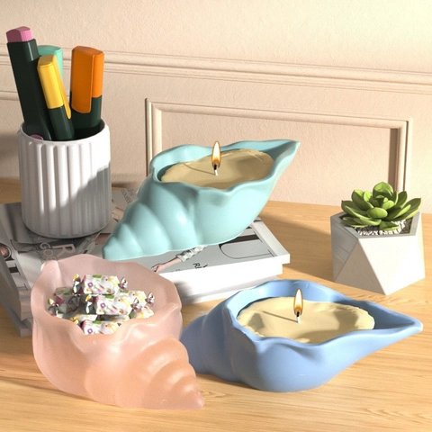 Stampo In Silicone A Forma Di Conchiglia Per Produzione Di Candele Fai Da Te Resina Arte Aromaterapia Cera Gesso Consistenza Realistica