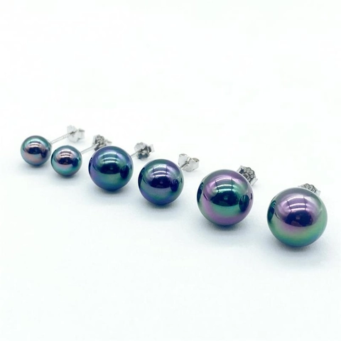 Orecchini A Lobo Con Künstliche Perle Di Conchiglia Verde Pavone Con Perno In Argento Sterling 925 Per Donna Gioielli Eleganti