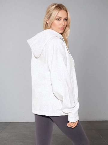 Women Zip Up Hoodie Jacket Oversized Hooded Sweatshirt Loose Casual Sports Polyester Cotton Solid Color Long Sleeve