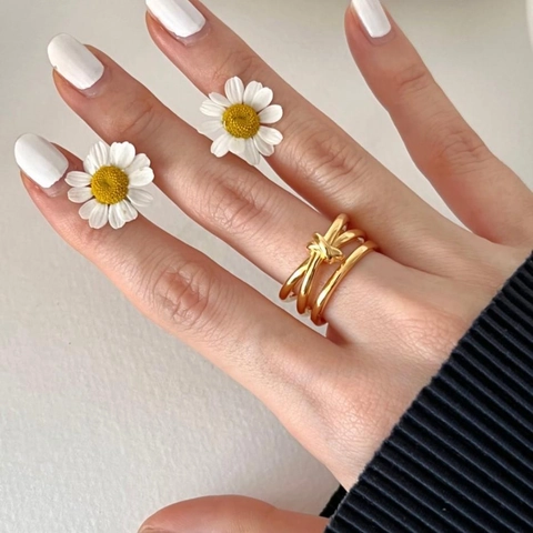 925 Sterling Silber Ring Minimalistisches Knotendesign Mehrschichtiger Offener Verstellbarer Fingerschmuck Für Damen
