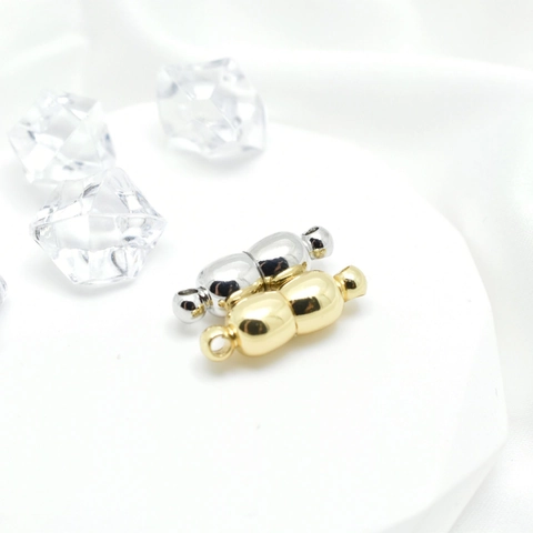 Magnetverschlüsse Verbinder Kupfer Echt Vergoldet Oval Kapselform Glatt Für DIY Schmuckherstellung Halsketten Armbänder