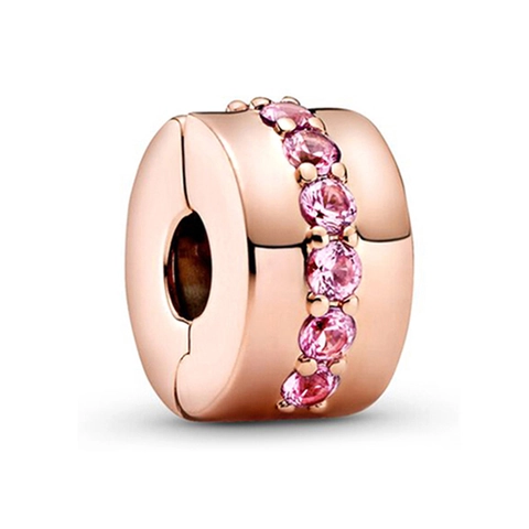 Metal Rhinestone Stopper Clip Charm Bead For Women DIY Jewelry Making Accessories Silver Gold Rose Gold Plated Round Totem Pattern