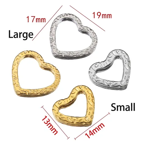 Dijes De Corazón Texturizados De Acero Inoxidable Para Hacer Joyas Manualidades DIY Accesorios