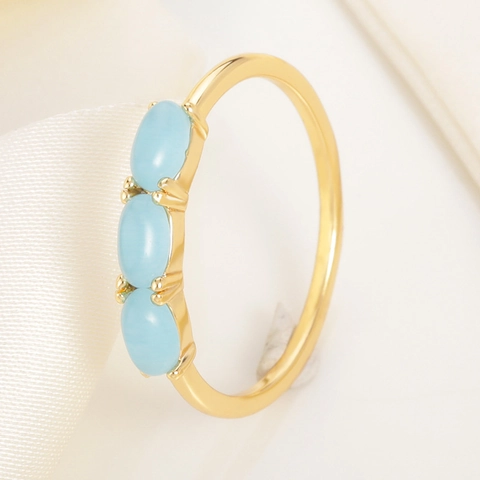 Anillo Regolabile In Rame Placcato Oro Zirconia Gioielli Moda Donna Minimalista Frutta Celeste Design Geometrico