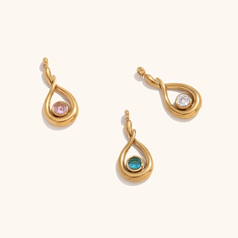 Collana Pendente Lacrima D'angelo Goccia D'acqua Acciaio Inossidabile Placcato Oro 18K Zircone Gioielli Minimalisti