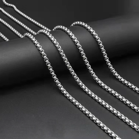 Stainless Steel Box Chain Necklace Hip Hop Punk Venetian Link Urban Minimalist Jewelry For Men Women
