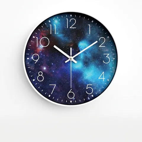 Sternenhimmel Wanduhr Modern Stummes Quarzwerk Kunststoffrahmen Glasabdeckung Galaxie Kunst Dekor Für Wohnzimmer