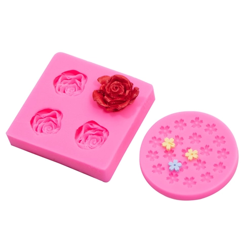 Rose Cherry Blossom Silicone Mold Fondant Cake Decoration DIY Flower Resin Soap Candle Making Kitchen Bakeware Tool