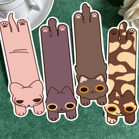 Marcadores De Libros De Papel Con Forma De Animal Gato Perro Dibujos Animados Para Libros Cartulina Blanca Material De Lectura