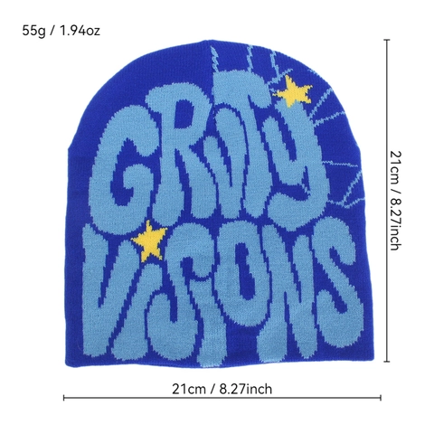 Bonnet En Tricot Acrylique Jacquard Lettre Étoile Toile D Araignée Hiver Chaud Streetwear Y2K Grunge Pour Hommes Femmes