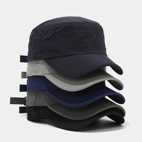 Berretto Cadet Nylon Asciugatura Rapida Cappello Militare Cima Piatta Traspirante Protezione Solare Sport All Aperto Regolabile Per Uomo Donna
