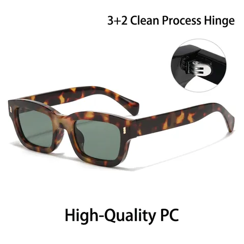 Lunettes De Soleil Carrées Rétro Protection UV400 Monture PC Vintage Rectangulaire Classique Pour Hommes Femmes