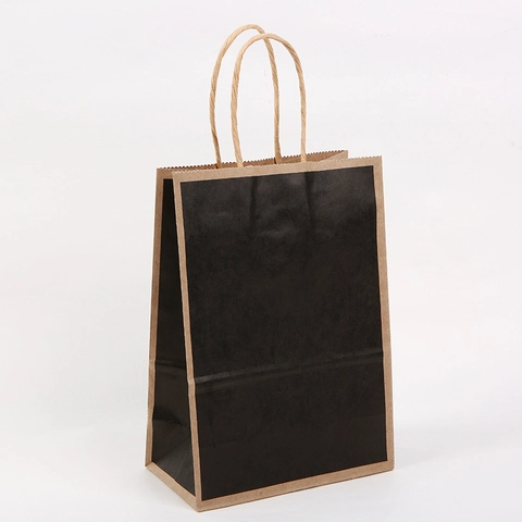 Kraft Paper Gift Bags With Twisted Handles Solid Color Tote Shopping Packaging For Party Wedding Holiday Favors