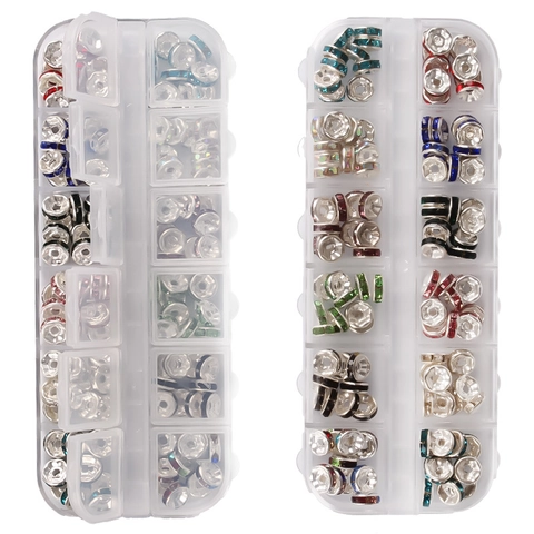 Steentjes Rondelle Tussenkralen Legering Kristal Wiel Schijf Voor DIY Sieraden Maken Armbanden Kettingen Ambachten