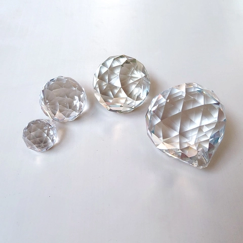 Crystal Glass Prism Pendants Faceted Balls Chandelier Parts DIY Suncatcher Hanging Home Decor Accessories