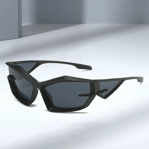 Cyberpunk Futuristische Sonnenbrille Geometrische Irreguläre PC Rahmen UV400 Schutz Mode Streetwear Für Herren Damen
