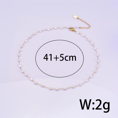 Collana Di Perle D'acqua Dolce Barocche Con Catena In Acciaio Inossidabile Placcato Oro 18K Gioielli Eleganti