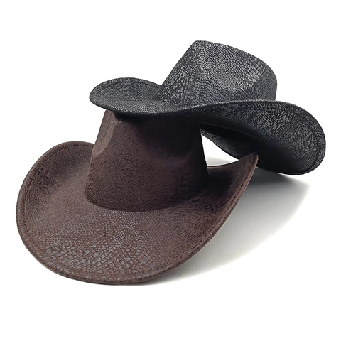 Cappello Da Cowboy Occidentale Tesa Larga Motivo Serpente Poliestere Protezione Solare All'aperto Stile Vintage Per Uomini Donne