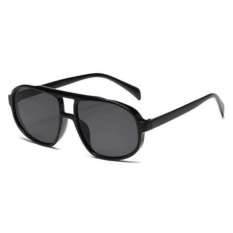 Lunettes De Soleil Aviateur Pour Femmes Hommes Mode Grand Cadre Protection UV400 Plastique PC Double Pont Tendance Rétro