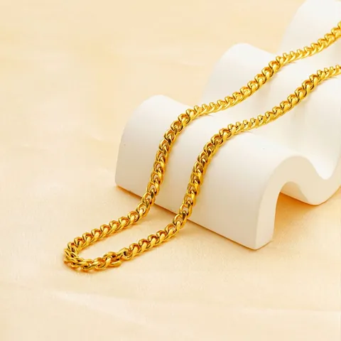 Collier Maille Gourmette Plaqué Or 18K Acier Inoxydable 304 Minimaliste Hip Hop Punk Bijoux Tendance Pour Femmes Hommes