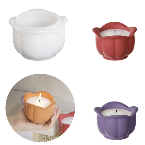 Stampo In Silicone A Forma Di Rosa Per Fai Da Te Tazza Per Candele Profumate Scatola Di Immagazzinaggio In Resina Artigianato